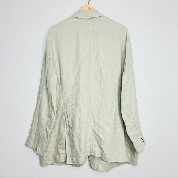 Madewell Women's Breezewoven Larsen Linen Blazer in Pale  Sage Gray Green 1X - Picture 6 of 6